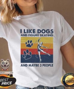 Cool I Like Dogs And Figure Skating And Maybe 3 People Vintage V-neck - Design by Teeshirtbear.com