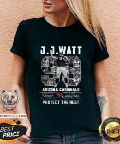 Cool J J Watt Arizona Cardinals 99 Protect The Nest Signature NFL V-neck - Design by Teeshirtbear.com