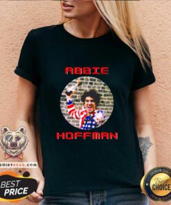 Cute Abbie Hoffman In His 9 American Flag V-neck - Design by Teeshirtbear.com