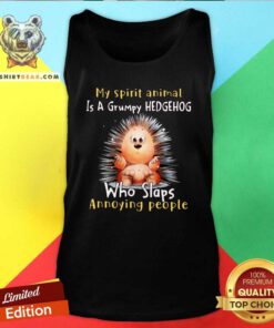 Cute My Spirit Animal Is A Grumpy Hedgehog Who Slaps Annoying People Tank Top