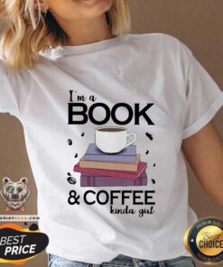 Enthusiastic I Am A Book Coffee 7 Kinda Girl V-neck - Design by Teeshirtbear.com