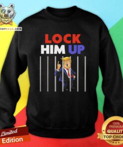 Funny Anti Trump 3 Lock Him Up Sweatshirt - Design by Teeshirtbear.com