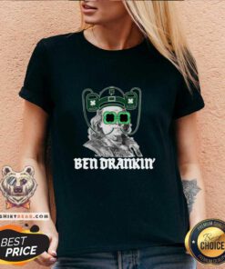 Funny Ben Drankin Benjamin Franklin St Patricks Day V-neck - Design by Teeshirtbear.com