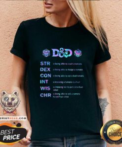 Funny Dad Str Dex Con Int Wis Chr V-neck - Design by Teeshirtbear.com