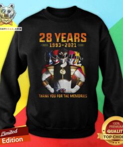 Grateful 28 Years 1993 2021 Of The Mighty Morphin Power Rangers Sweatshirt