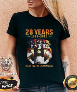 Grateful 28 Years 1993 2021 Of The Mighty Morphin Power Rangers V-neck