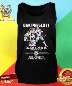Hot Dak Prescott 4 Dallas Cowboys 2016 Present Signature Tank Top - Design by Teeshirtbear.com