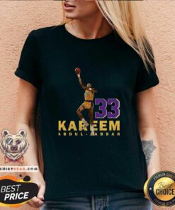 Hot Kareem Abdul Jabbar 33 Los Angeles 1984 1985 V-neck - Design by Teeshirtbear.com
