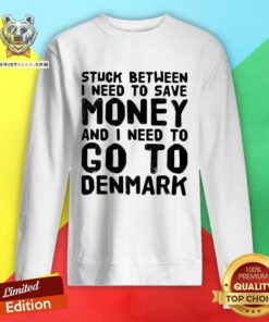 Hot Stuck Between I Need To Save Money And I Need To Go To Denmark Sweatshirt