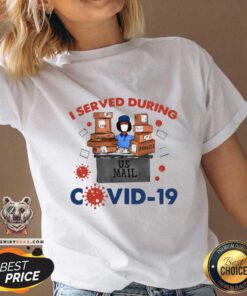 I Served During Covid 19 V-neck - Design by Teeshirtbear.com