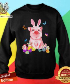 Lovely Baby Pigs And Rabbit Easter Sweatshirt - Design by Teeshirtbear.com
