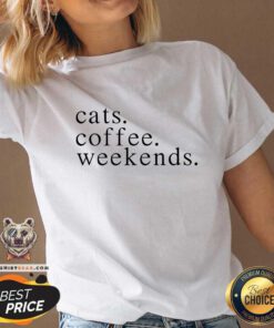 Lovely Cats Coffee Weekends V-neck