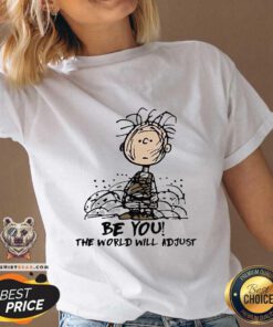 Lovely Charlie Brown Be You 12 The World Will Adjust V-neck - Design by Teeshirtbear.com