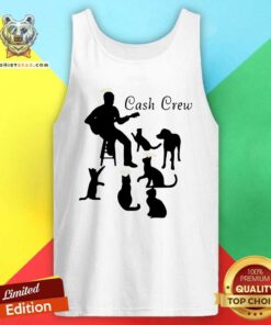 Lovely Man Play Guitar And Cat Cash Crew Tank Top