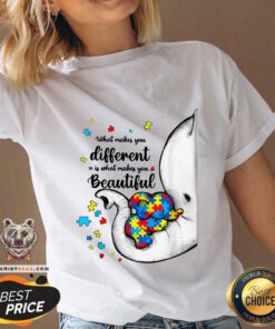 Lovely What Makes You Different Elephant Autism V-neck