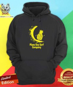Manu Bay Surf Company New Zealand 10 Gold Surfing Pineapple Hoodie - Design by Teeshirtbear.com