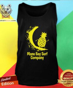 Manu Bay Surf Company New Zealand 10 Gold Surfing Pineapple Tank Top - Design by Teeshirtbear.com