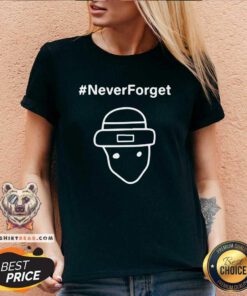 Never Forget Leprechaun Flute Meme 2021 V-neck - Design by Teeshirtbear.com