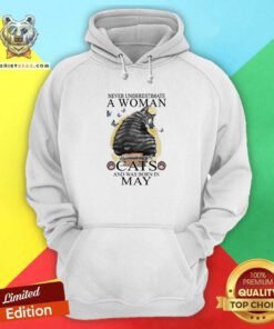 Never Underestimate A Woman Who Loves Cats 4 Butterflies Hoodie - Design by Teeshirtbear.com