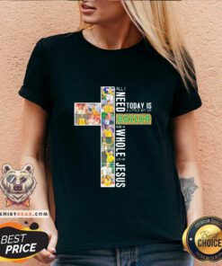 Nice All I Need Today Is A Little Bit Of Baylor And A Whole Lot Of Jesus V-neck - Design by Teeshirtbear.com