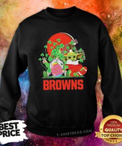 Nice Baby Yoda And Gnomes St Patricks Day Cleveland Browns 2021 Sweatshirt