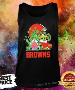Nice Baby Yoda And Gnomes St Patricks Day Cleveland Browns 2021 Tank Top