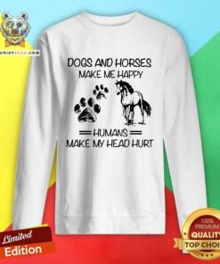 Nice DOGS AND HORSES Premium Fit Ladies Tee Sweatshirt
