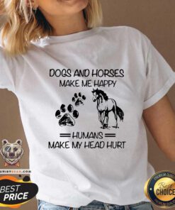 Nice DOGS AND HORSES Premium Fit Ladies Tee V-neck