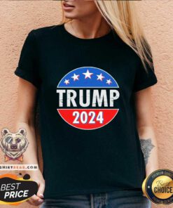 Official Trump 2024 Election Emblem V-neck - Design by Teeshirtbear.com