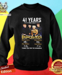 Premium 41 Years 1980 2021 DEPECHEMODE Signatures Sweatshirt - Design by Teeshirtbear.com