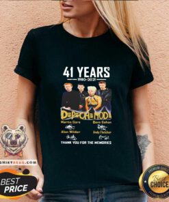 Premium 41 Years 1980 2021 DEPECHEMODE Signatures V-neck - Design by Teeshirtbear.com