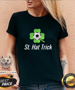 Premium Irish Soccer St Hat Trick V-neck - Design by Teeshirtbear.com
