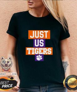Premium Just Us Clemson Tigers 2021 V-neck - Design by Teeshirtbear.com