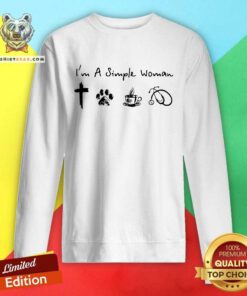 Pretty A Simple Womans Love Jesus Dog Coffee Stethoscope Sweatshirt