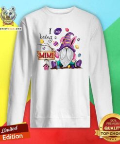 Pretty Bunny Gnome I Love Being A MIMI Happy Easter Day 2021 Sweatshirt - Design by Teeshirtbear.com