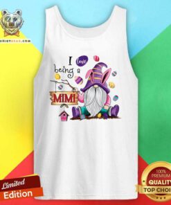 Pretty Bunny Gnome I Love Being A MIMI Happy Easter Day 2021 Tank Top - Design by Teeshirtbear.com