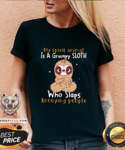 Pretty My Spirit Animal Is A Grumpy Sloth Who Slaps Annoying People V-neck
