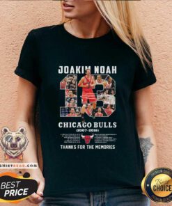 Top Joakim Noah Chicago Bulls 2007 2016 Signature V-neck - Design by Teeshirtbear.com