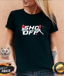 Top Shohei Ohtani Sho Off V-neck - Design by Teeshirtbear.com