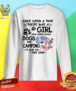 Awesome A Girls Who Love Camping And Dogs Sweatshirt