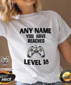 Awesome Any Name You Have Reached Level 18 Gaming V-neck