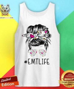 Awesome Bun Hair Sunglasses Headband EMT Life Tank Top