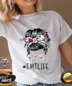 Awesome Bun Hair Sunglasses Headband EMT Life V-neck