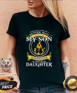 Awesome I Asked God To Make Me A Better Man V-neck