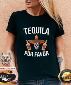 Awesome Tequila Por Favor Mexican Skull V-neck