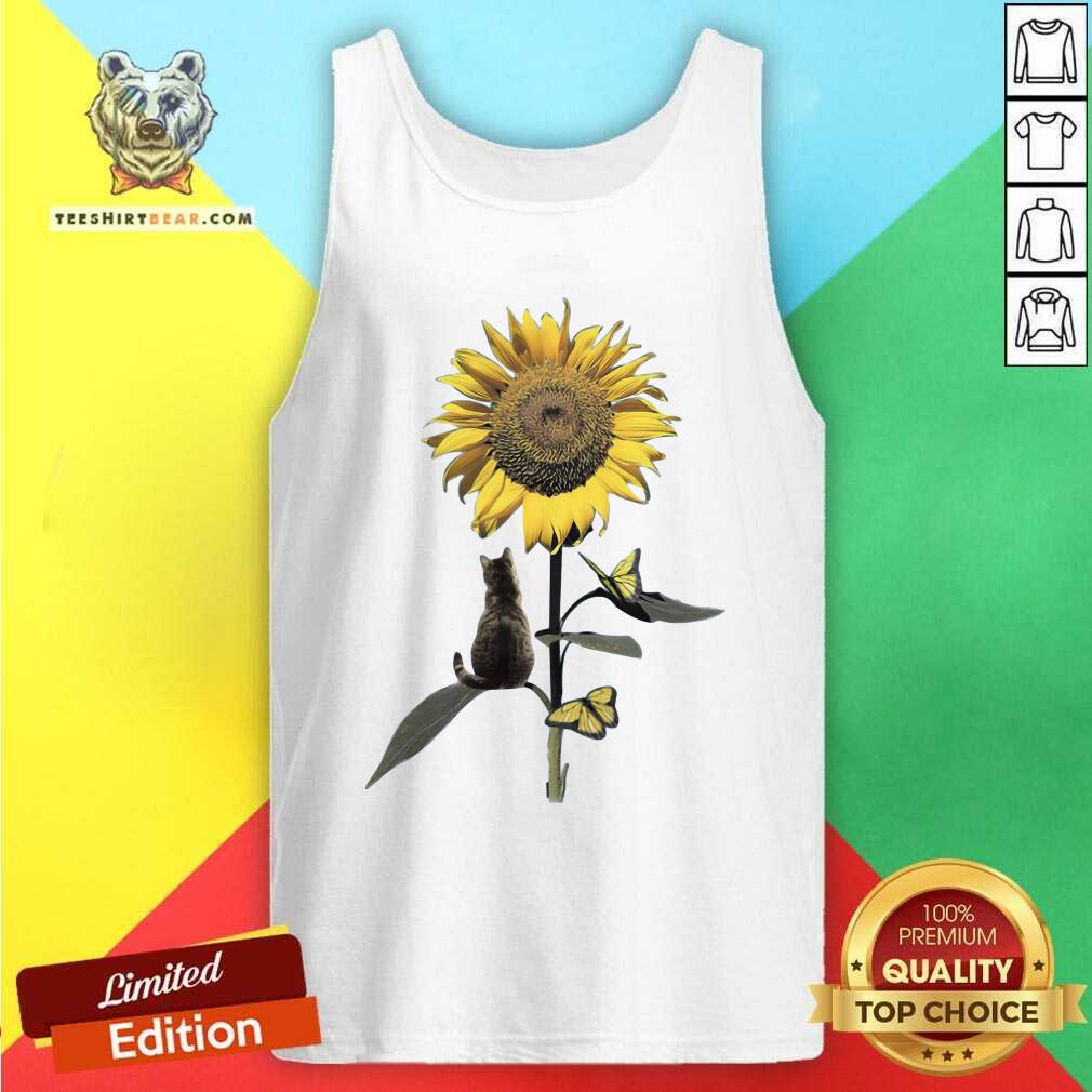 Beautiful Cat And Sunflower Tank Top Beautiful Cat And Sunflower Tank Top