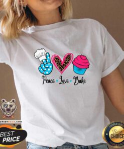 Colorful Baking Peace Love Bake V-neck