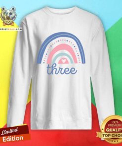 Colorful Rainbow Three Birthday Sweatshirt