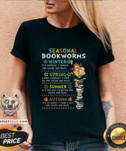 Colorful Seasonal Bookworms V-neck