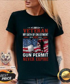 Cool I Am A Veteran Gun Permit V-neck